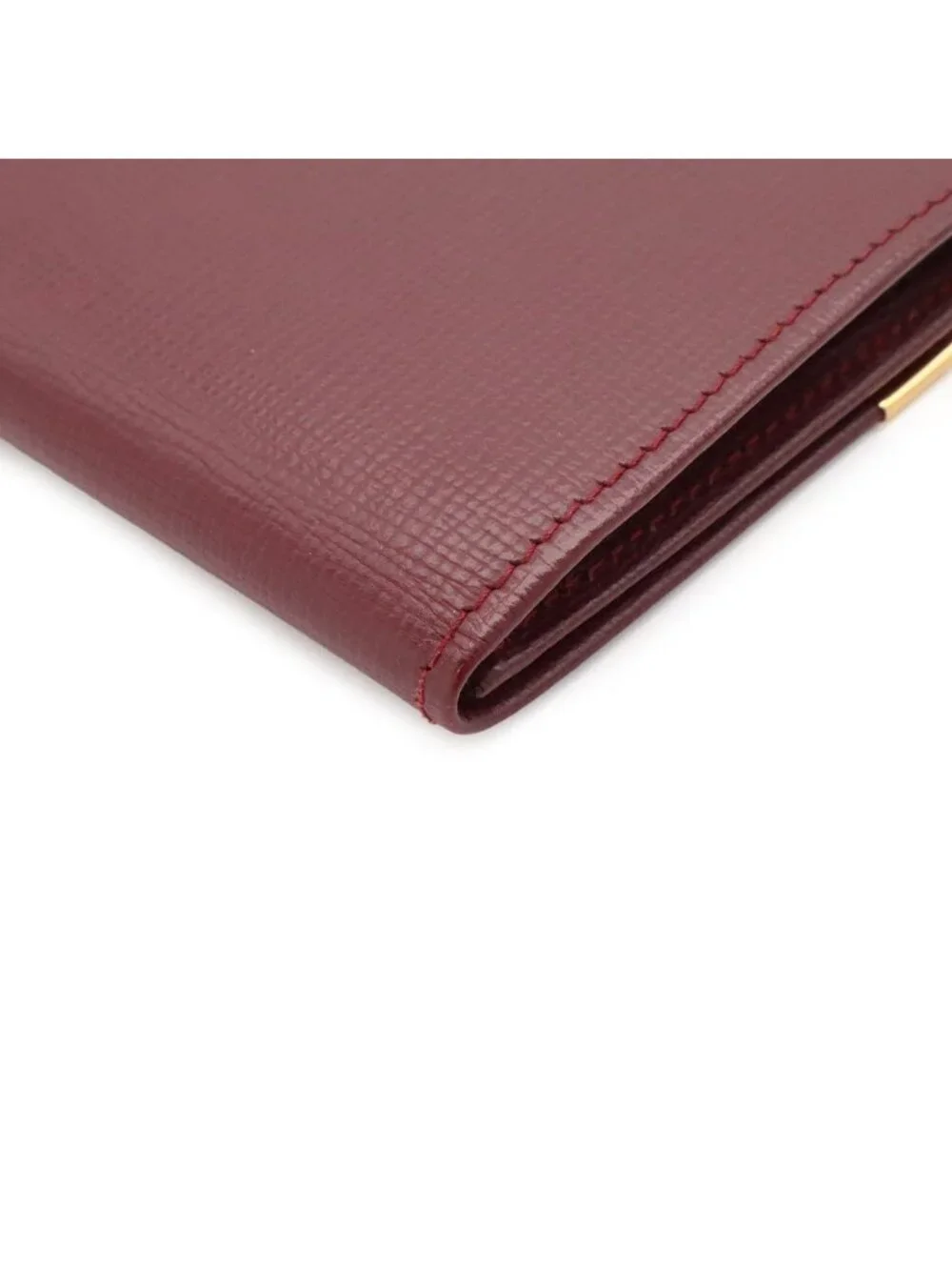 Cartier Must Line Square Coin Purse Leather Bordeaux Gold